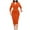 Orange, variant on JikouIivo Women Business Wear Lapel Solid Color Long Sleeve Button Slim Fit Dress Fall Clothes for Women 2022
