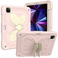 thumbnail image 6 of for iPad Pro 11 2022/2021/2020/2018/Air 4/Air 5 Case for Kids, with Butterfly Wings Kickstand Pencil Holder Shoulder Strap Heavy Duty Rugged 2 In 1 Silicone PC Cover, Pink+Beige, 6 of 9
