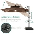 thumbnail image 5 of Best Choice Products 10x10ft 2-Tier Square Outdoor Solar LED Cantilever Patio Umbrella w/ Base Included - Brown, 5 of 8