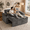 Gray, variant on 65" Convertible Loveseat Sofa Bed, 3-in-1 Sleeper Sofa with Pull Out Bed with Adjustable Backrest, 2 Seater Couch with USB, Gray