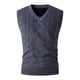 thumbnail image 2 of pstuiky Camisetas sin mangas para hombre, Camisola gruesa y cálida de punto de moda para hombre, sin mangas, con cuello en V Camisas de hombre xl, 2 of 9