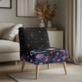 thumbnail image 3 of HELLHERO Elastic Bottom Slipper Chair Cover Soft Fabric Stain Protection Armless Accent Chair Cover Slipcover for Living Room, Moon Star Flower Field, 3 of 8