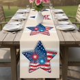thumbnail image 4 of Patriotic USA Flag Table Runner 90 Inches, Independence Day Firework Cream Striped Bed Runner Dresser Scarves Tabletop for Indoor Outdoor Parties/Ceremony/Banquet, 13" x 90", 4 of 9