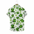 thumbnail image 4 of SGFCWSX Men's Casual Short Sleeve Button Up Shirt St. Patrick's Day Shamrock Print with Chest Pocket Green Size S, 4 of 6