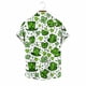 thumbnail image 3 of Ceisia Men's St. Patrick's Day Short Sleeve Shirt Clover Print Regular Straight Fit Green Turn-Down Collar Spring Summer Shirt Gift, 3 of 6