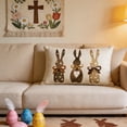 thumbnail image 5 of Yhmxh Easter Bunny Throw Pillow Cover, 12 x 20 Inch Cute Rabbit Rectangle Linen Cushion Case, Wildflowers Throw Pillow Case Decoration, Holiday Farmhouse Decoration for Bed Sofa Couch, 5 of 7