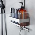 thumbnail image 4 of Stainless Steel Shower Shelf for Glass Door - Bathroom Storage with Hook, Compatible with Frameless Glass Showers, 4 of 5