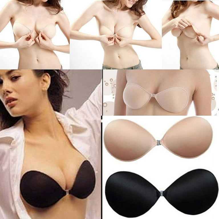 HOTBUY, Strapless Silicone Push Up Bra, Backless Adhesive Sticky Bra  Silicone Breast Inserts, Waterproof Enhancers Gel Push Up Bra Inserts Bra  Pads, Size : A