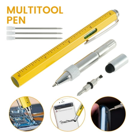 

Everso 6 in 1 Multitool Pen Multi-Functional Screwdriver Pen with Level Meter Ballpoint Pen for Men DIY Birthday Gifts for Handyman Engineer