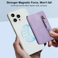 thumbnail image 4 of For iPhone XR Wallet Case Compatible with Magsafe Magnetic 2 in 1 Detachable Card Holder,Women Men,PU Leather RFID Blocking Back Flip Kickstand Credit Slots Shockproof Cover,Purple, 4 of 9