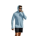 thumbnail image 5 of Pinspark Men's UPF 50+ Long Sleeve Rash Guard - Sun Protection Hoodie UV SPF Fishing Shirt for Athletic Running Swim Hiking Light Blue M, 5 of 8