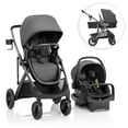 thumbnail image 1 of Sistema de viaje Evenflo Pivot Suite con asiento infantil para automóvil LiteMax con barra antirrebote Devon Grey, 1 of 5