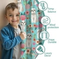 thumbnail image 3 of Blackout Kids Curtains,Bichon Dog Blue Florals Childrens Insulated Curtains Set Of 2,Bedroom Essentials,Toddler Room Decor 42"x54"(106x137cm), 3 of 4