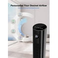 thumbnail image 2 of Tower Fans for Bedroom, 43" Bladeless Oscillating Standing Fan, Touch LED Display, Remote Control, 12H Timer, 3 Speeds 3 Modes, Max 26ft/s Quiet Cooling Floor Fan for Home Office, 2 of 8