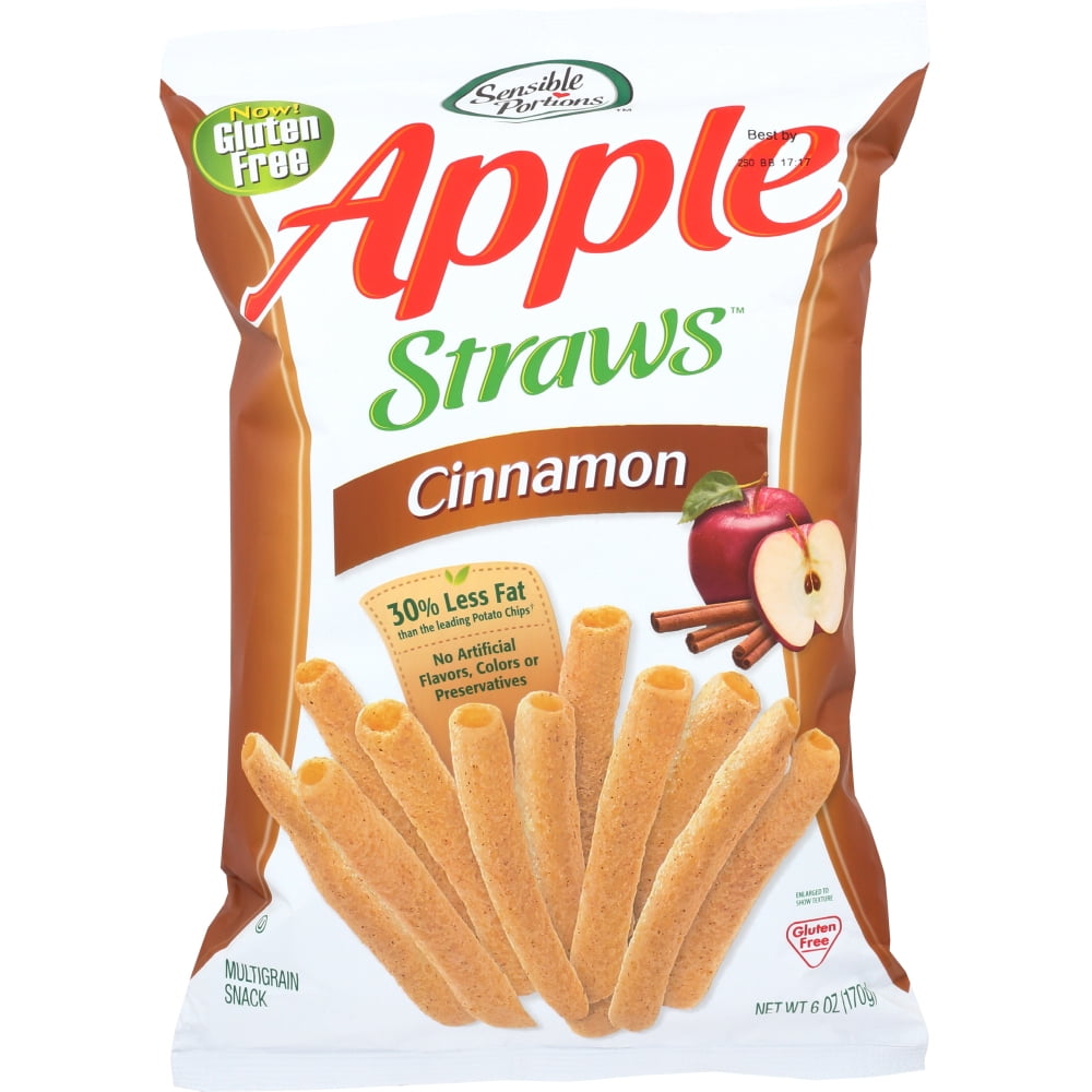 SENSIBLE PORTIONS Straws Cinnamon Apple, 6 oz