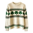 thumbnail image 3 of SXCXLSA Women Irish Theme Sweatshirt St Patrick's Day Clover Long Sleeve Pullover, 3 of 3