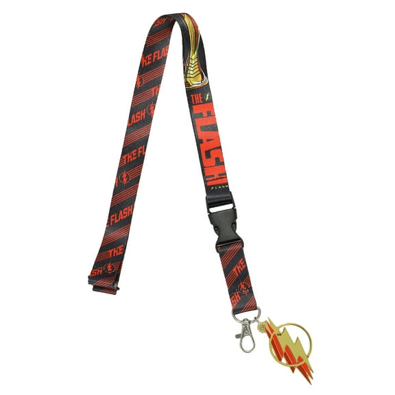 The Flash Movie Lanyard with Breakaway Metal Charm and ID Sleeve