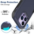 thumbnail image 5 of Defender Case for iPhone 14 Pro 6.1'' - Heavy Duty 1 in 1 Design Rugged Full Body Dustproof Shockproof Bumper Non-Slip Protective Cover,Blue,For iPhone 14 Pro, 5 of 10