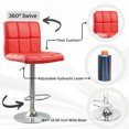 thumbnail image 6 of Roundhill Furniture PU Leather Adjustable Swivel Hydraulic Bar Stools in Red, 6 of 7