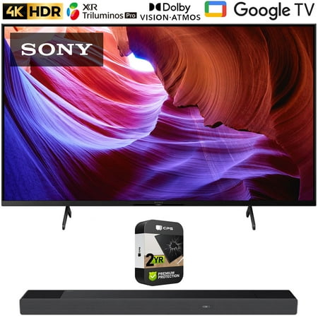 Sony KD50X85K 50" X85K 4K HDR LED TV with smart Google TV (2022 Model) Bundle with Sony 7.1.2ch 500W Dolby Atmos Soundbar and Premium 2 Year Extended Warranty