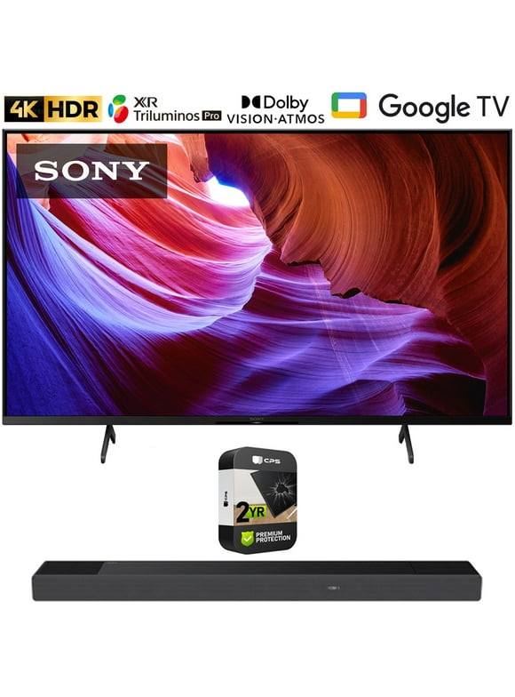 Sony KD55X85K 55" X85K 4K HDR LED TV with smart Google TV (2022 Model) Bundle with Sony 7.1.2ch 500W Dolby Atmos Soundbar and Premium 2 Year Extended Warranty