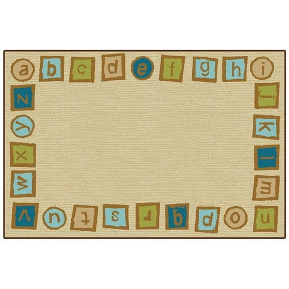 Carpets for Kids 37.47 3 x 4 ft. 6 in. Alphabet Blocks Border Activity Rectangle Rug - Tan