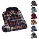 thumbnail image 2 of Camisa a cuadros cepillada de algodón puro para hombre, camisa informal a cuadros con solapa para todas las estaciones, para compras informales en casa, citas y oficina, 2 of 4