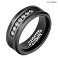 thumbnail image 3 of Tungsten Rings for Men Wedding Bands for Him Womens Wedding Bands for Her 6mm Black Diamonds Inlay Comfort Fit, 3 of 7