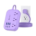 thumbnail image 1 of Power Strip Beeiker 9 en 1 con 3 enchufes y 6 puertos USB, color morado, 1 of 8