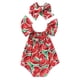 thumbnail image 1 of Kashoer Body con volantes estampado de sandías para bebés recién nacidos con diadema (sandía de 0 a 6 meses), 1 of 1