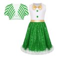 thumbnail image 3 of YiZYiF Girls Christmas Candy Cane Dance Outfit Sequins Tutu Dress with Stripes Short Coat 2Pce Set Green 12, 3 of 7