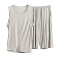 thumbnail image 2 of Censtreet Mens Modal Pajamas Set Soft Comfy Sleeveless Sleepwear Tank and Shorts Pj Set Summer 2 Piece Loungewear, 2 of 3