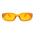 thumbnail image 2 of Iconic Mod Rounded Rectangular Minimal Plastic Sunglasses Orange, 2 of 4