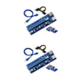 thumbnail image 2 of Transemion 2021 PCI-E Riser 6-pin with LED Lights Crypto Mining Card 1x TO 16x PCI-E RISER Blue 1M 2Set, 2 of 6