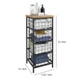 thumbnail image 5 of Benzara BM144182 Wire Grid Metal Drawer Unit with Wooden Top, Brown & Black - 33 x 14 x 13.25 in., 5 of 5