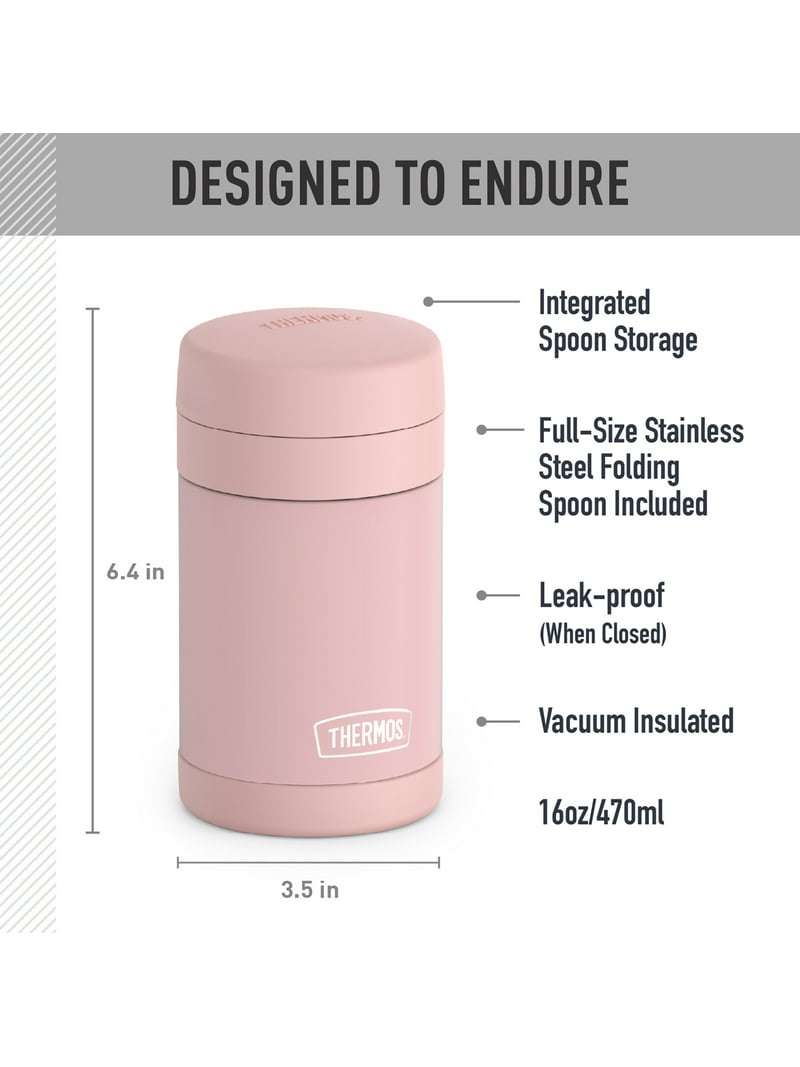 Thermos 16oz Insulated Food Jar with Folding Spoon, Sunset Pink
