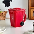 thumbnail image 4 of Funny Trash Can Shaped Ceramic Coffee Mug with Lid Novelty Recycling Bin Design for Office Desk Drinking Tea Cup Gag Gift for Coworkers Friends, 4 of 8