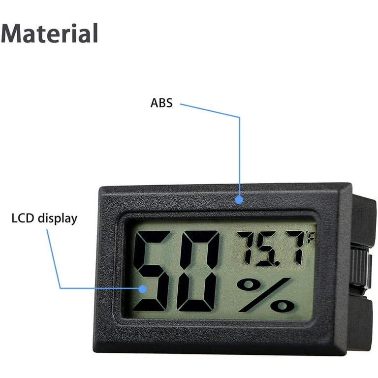 Mini Digital Hygrometer Gauge Indoor Thermometer, LCD Monitor