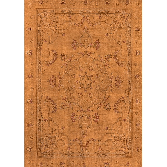 Ahgly Company Indoor Rectangle Oriental Orange Industrial Area Rugs, 2' x 3'