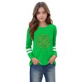 thumbnail image 3 of vdgthytj St. Patrick's Day Shirts for Kids Shamrock Crewneck Long Sleeve Tops Casual Holiday Graphic Tee, 3 of 5