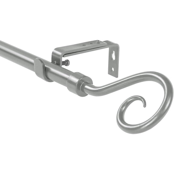 Urbanest Adjustable Single Curtain Rod Set Domanda Finials – 5/8 -Inch Diameter, With Pewter Rod, 28–48 Inches