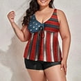 thumbnail image 3 of Gibobby Trajes de Natación para Mujer Día de la Independencia para las mujeres American 4th Of July Print Strappy Back Tankini Set Traje de baño de dos p(Vino,M), 3 of 5