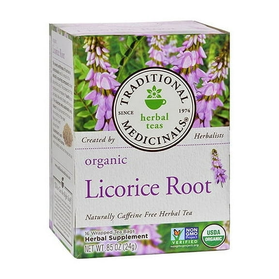 Traditional Medicinals Caffeine Free Organic Licorice Root Herbal Tea Bags - 16 Ea, 6 Pack