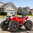 thumbnail image 5 of TOYBSNR 24V Kids ATV, 2-Seater 4WD Ride on Toys for Big Kids Ages 5-14, XXXL Powered Ride on Electric Car, 4 Wheeler with EVA Tires, Bluetooth, Music, Spring Suspension, Max 7.5MPH, Red, 5 of 9