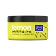 Clean & Clear Lemon Exfoliating Slices With Lemon Extract & Vitamin C, Oil-Free Facial Cleansing Pads 45 Ea ( Pack Of 2)