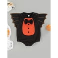 thumbnail image 2 of Franhais Baby Casual Long Sleeve Romper Cute Halloween Bat Wings Bow Round Neck Triangle Jumpsuits, 2 of 9
