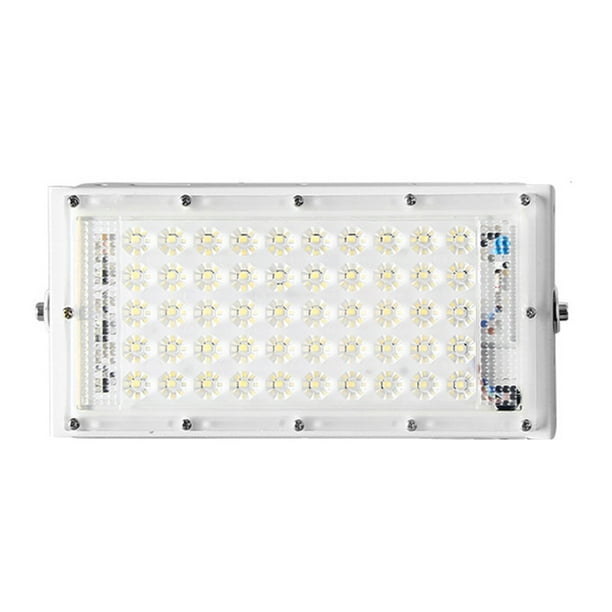 Inteprter Luz de inundación llevada 50W AC 220V Proyector de reflector para exteriores IP65 Lámpara de calle LED impermeable Iluminación de paisaje Iluminación y accesorios blanco + blanco Inteprter HA1314-03B