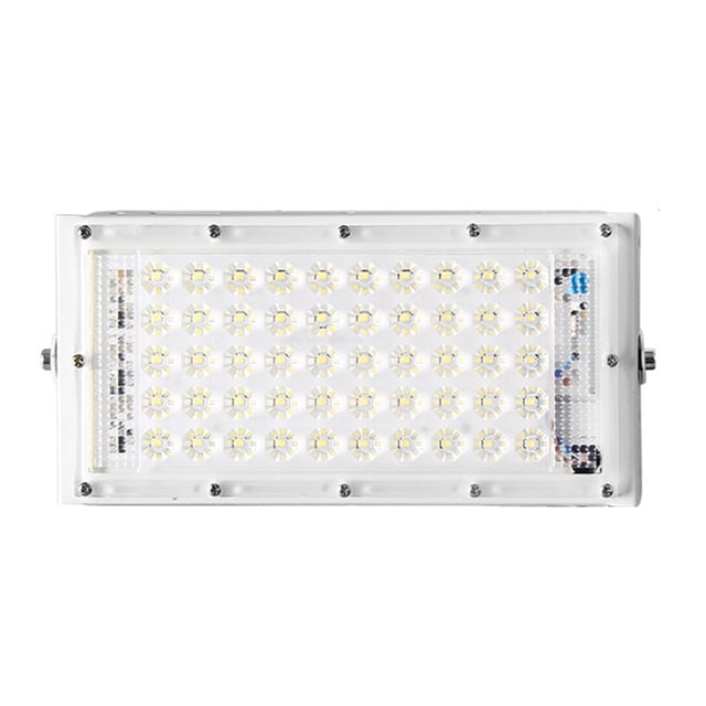 Bewildely Luz de inundación llevada 50W AC 220V Proyector de reflector para exteriores IP65 Lámpara de calle LED impermeable Iluminación de paisaje Iluminación y accesorios blanco + blanco Bewildely HA1314-03B