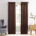 thumbnail image 1 of Sun Zero Kylee Energy Efficient Rod Pocket 63 x 54 Inches Window Curtain Panel, Brown, 1 of 4