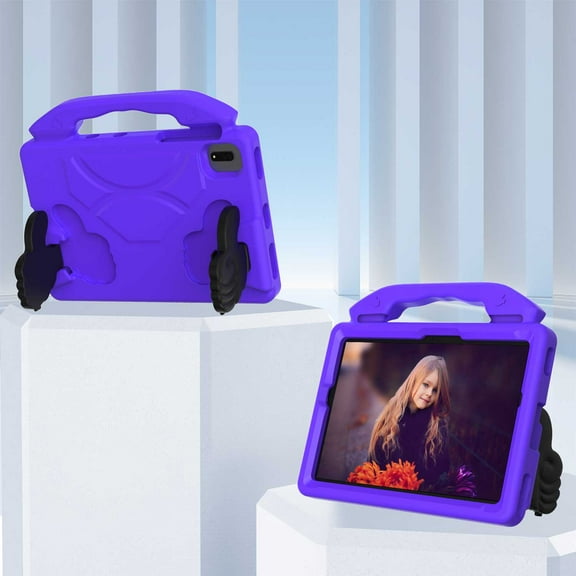 Allytechgroup Kids Shockproof Case for Samsung Galaxy Tab S9/ Tab S8/Tab S7 11 Inch (Model SM-X710/X716B/X718U/X700/X706/T870/T875/T878), Thumb Design Kids Friendly Handle Stand Lightweight,Purple